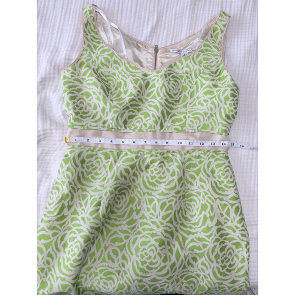 Women's Maggy London Green & Beige Floral Sheath Dress Size 6 - Picture 6 of 11